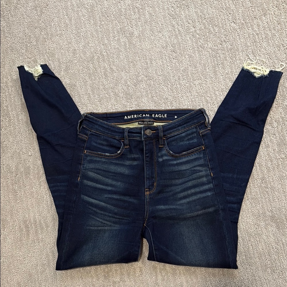 American Eagle Outfitters Women's Dark Blue Skinny Jeans